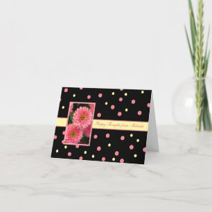 Personalisierte Glückliche Gedanken Rosa Zinnia Bl Karte