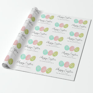Personalisierte glückliche Ostereier Aquarell Geschenkpapier