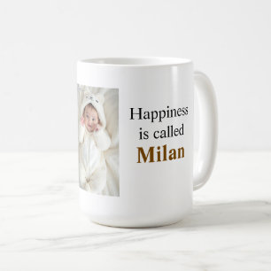 Personalisierte Glückseligkeit heißt Foto Tasse