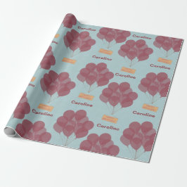 Personalisierte Glücksgeburtssballons Geschenkpapier