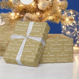 Personalisierte Glückwunsch Name! Antique Gold Wed Geschenkpapier