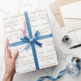 Personalisierte Glückwunsch Name! Antique Gold Wed Geschenkpapier