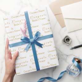 Personalisierte Glückwunsch Name! Weiße und golden Geschenkpapier