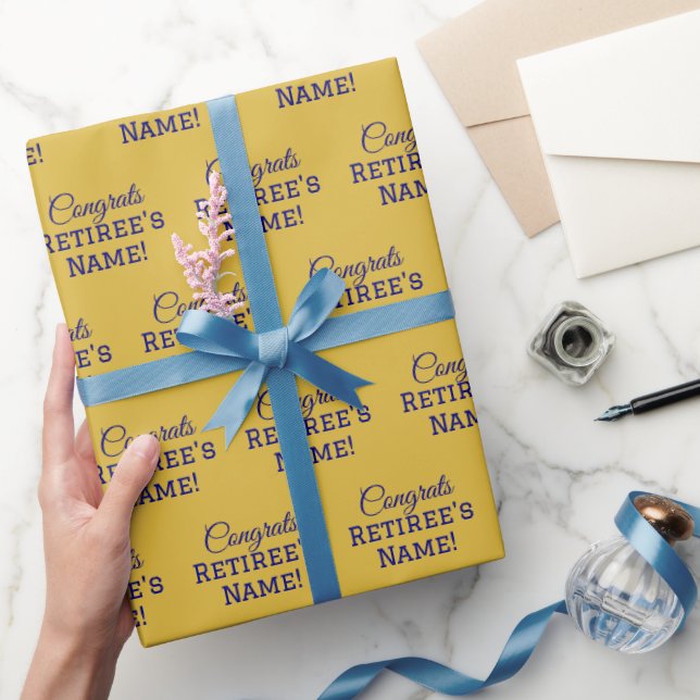 Personalisierte Glückwunsch Retiree! Navy Blue auf Geschenkpapier (Schenken)