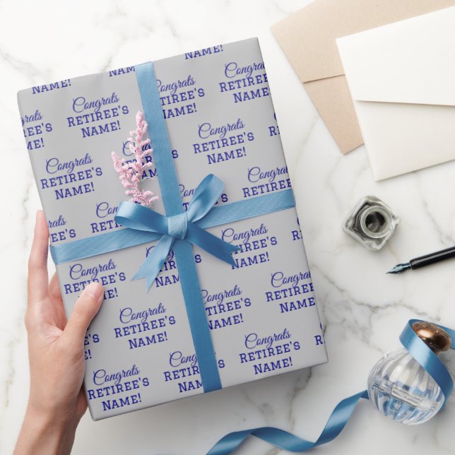 Personalisierte Glückwunsch Retiree! Navy Blue auf Geschenkpapier (Schenken)