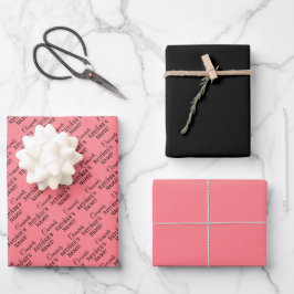 Personalisierte Glückwunsch Retiree! Schwarz in Ro Geschenkpapier Set