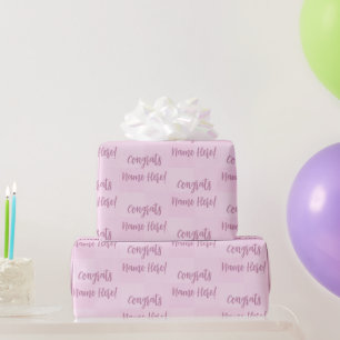 Personalisierte Glückwünsche Graurosa, helles Mauv Geschenkpapier