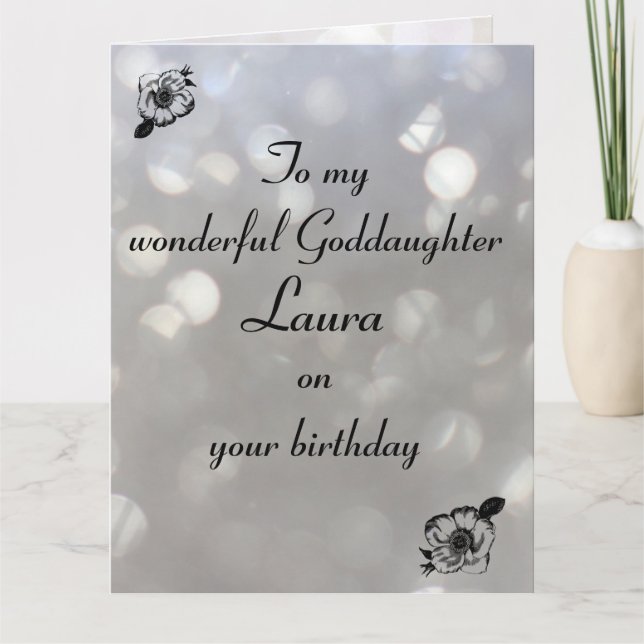 Personalisierte GodTochter Geburtstag Karte (Vorderseite)
