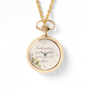 Personalisierte Godtochter Necklace Watch Armbanduhr