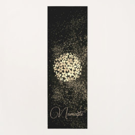 Personalisierte Gold Blume Confetti auf Braun Yogamatte