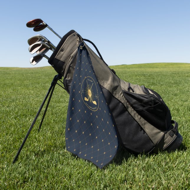 Personalisierte Gold-Golfklubs Golfhandtuch (Gras)