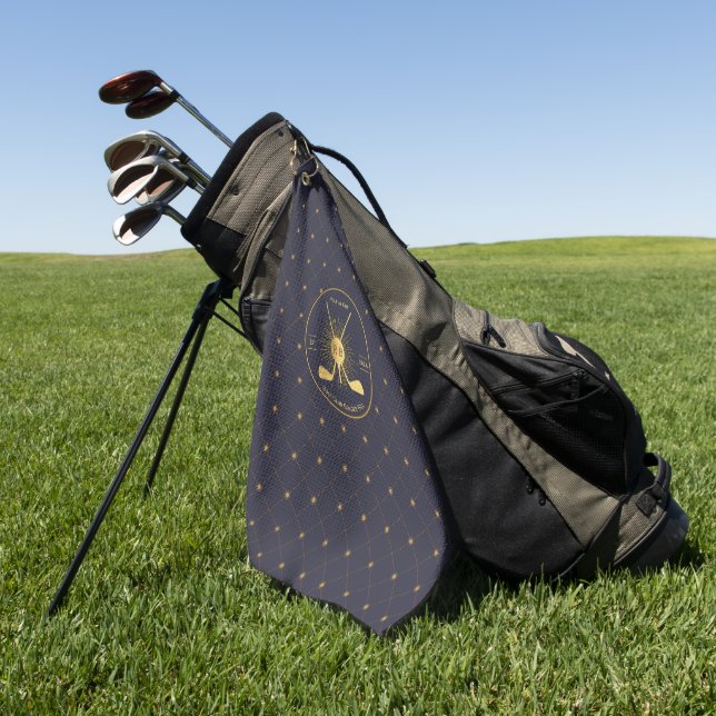 Personalisierte Gold-Golfklubs Golfhandtuch (Gras)