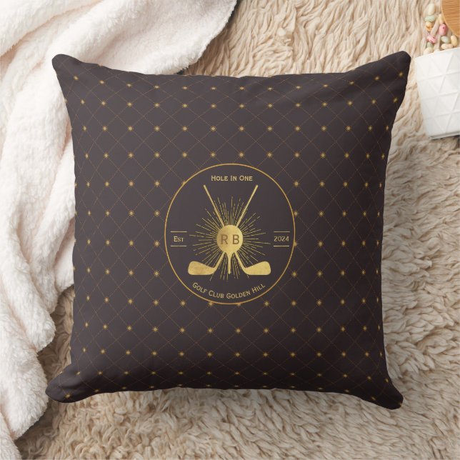 Personalisierte Gold-Golfklubs Kissen (Decke)
