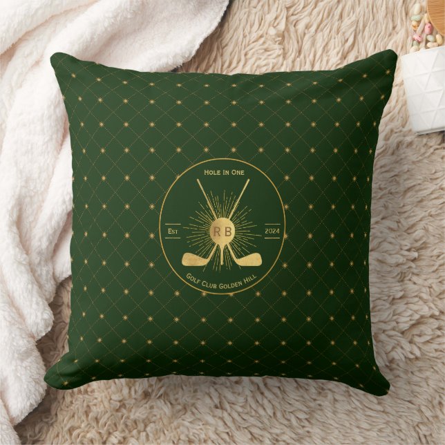 Personalisierte Gold-Golfklubs Kissen (Decke)