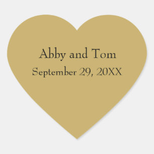 Personalisierte Gold Heart Stickers Wedding Valent