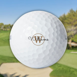 Personalisierte Gold-Monogramm-Schriftart Name Golfball
