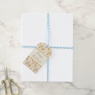 Personalisierte Gold Ornamente Bows Weihnachtsfeie Geschenkanhänger