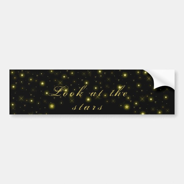 Personalisierte Gold- und Glitzern-Stars auf schwa Autoaufkleber (Vorne)