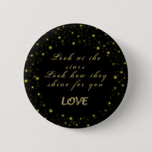 Personalisierte Gold- und Glitzern-Sterne in Schwa Button