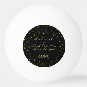 Personalisierte Gold- und Glitzern-Sterne in Schwa Tischtennisball