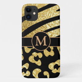 Personalisierte Gold- und Schwarzweißdrucke Case-Mate iPhone Hülle