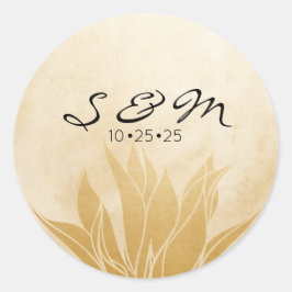 Personalisierte Goldblumenhochzeit Runder Aufkleber