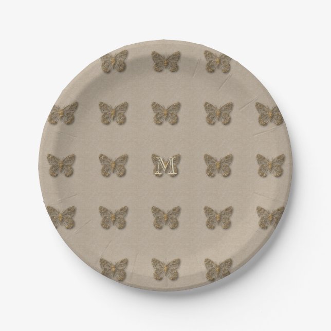 Personalisierte Golden Butterfly Party Teller (Vorderseite)