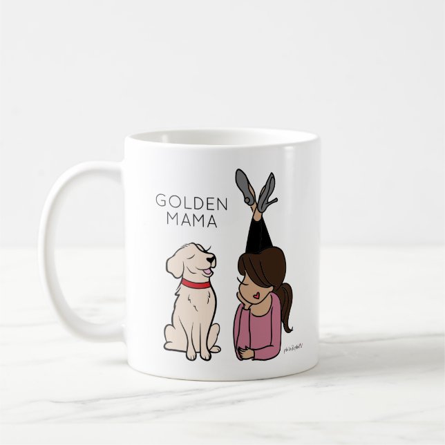 Personalisierte Golden Reriever Mama-Kaffee-Tasse Kaffeetasse (Links)