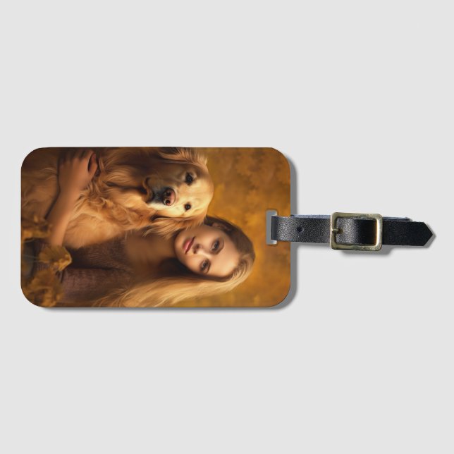 Personalisierte Golden Retriever Best Dog Mama Gepäckanhänger (Vorderseite (Horizontal))