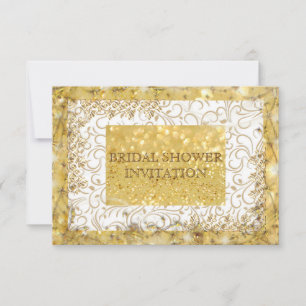 Personalisierte Golden White Bridal Dusche Einladu Einladung