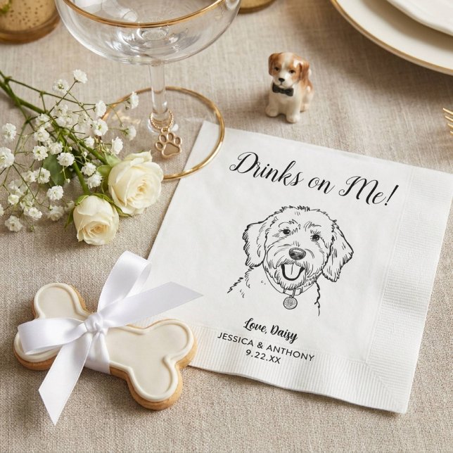 Personalisierte Goldendoodle-Hochzeit Serviette (Von Creator hochgeladen)