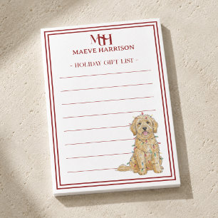 Personalisierte Goldendoodle-Weihnachtsgeschenklis Post-it Klebezettel
