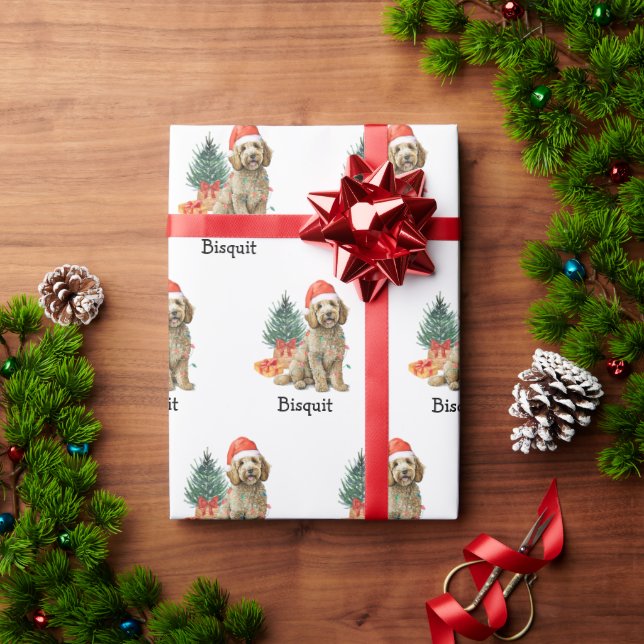Personalisierte Goldendoodle-Wrapping Paper Gesche Geschenkpapier (Feiertagsgeschenk)