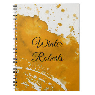Personalisierte goldene Aquarellfarbe Notizblock