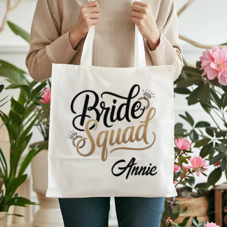 Personalisierte Goldene Braut-Squad-Junggesellinne Tragetasche