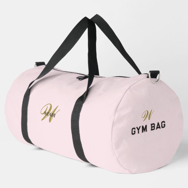 Personalisierte goldene Initiale F feminin Blush P Duffle Bag (Linke Ecke)