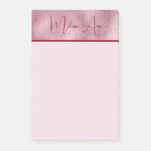 Personalisierte goldene metallische Textur Blush R Post-it Klebezettel