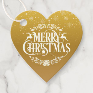 Personalisierte goldene Weihnachtsgrüße Schneefloc Geschenkanhänger