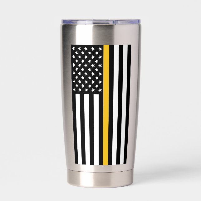 Personalisierte Goldflagge 911 für den Dispatcher Thermobecher (Vorderseite)