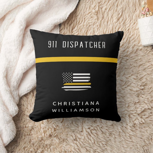 Personalisierte Goldflagge 911 Kissen (Decke)