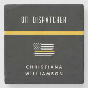 Personalisierte Goldflagge 911 Steinuntersetzer