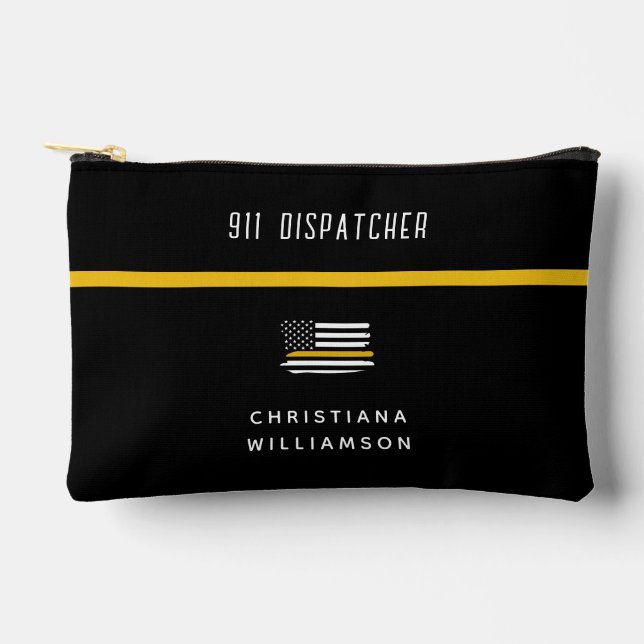 Personalisierte Goldflagge 911 Zubehörtasche (Vorderseite)