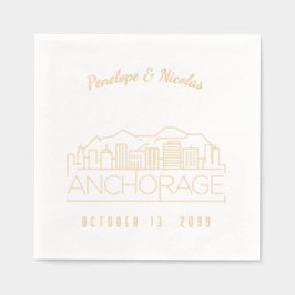 Personalisierte Goldfoil-Ankerage Hochzeit von Nap Servietten Mit Folie