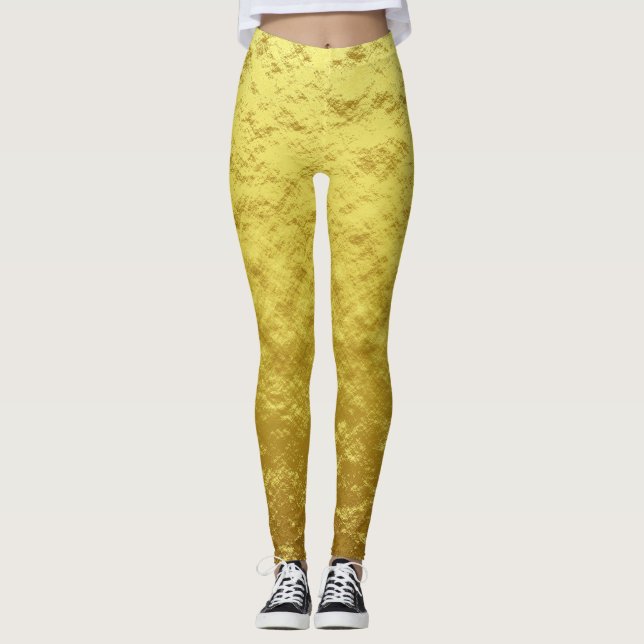 Personalisierte Goldfolie Leggings (Vorderseite)