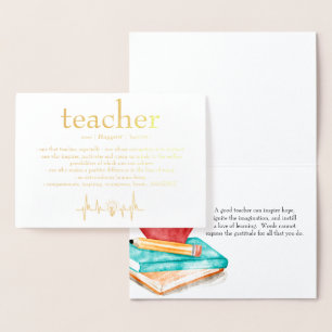 Personalisierte Goldfolie zur Lehrererkennung Folienkarte