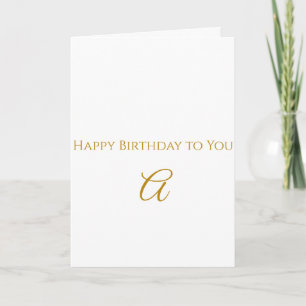 Personalisierte Goldinitiale Alles Gute zum Geburt Karte