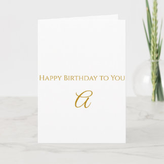 Personalisierte Goldinitiale Alles Gute zum Geburt Karte