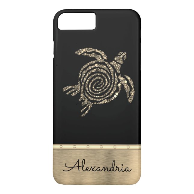 Personalisierte Goldmosaikschildkröte Case-Mate iPhone Hülle (Rückseite)