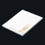 Personalisierte Goldschi | Vintage Skizze Notizblock<br><div class="desc">Moderner Alpin Ski,  Ski,  Ski-Design mit Goldskier und Goldpoles. Einfache Festtage Goldschi-Illustration für Skifans.</div>