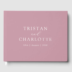 Personalisierte Goldtypografie Rosa Rose Gästebuch